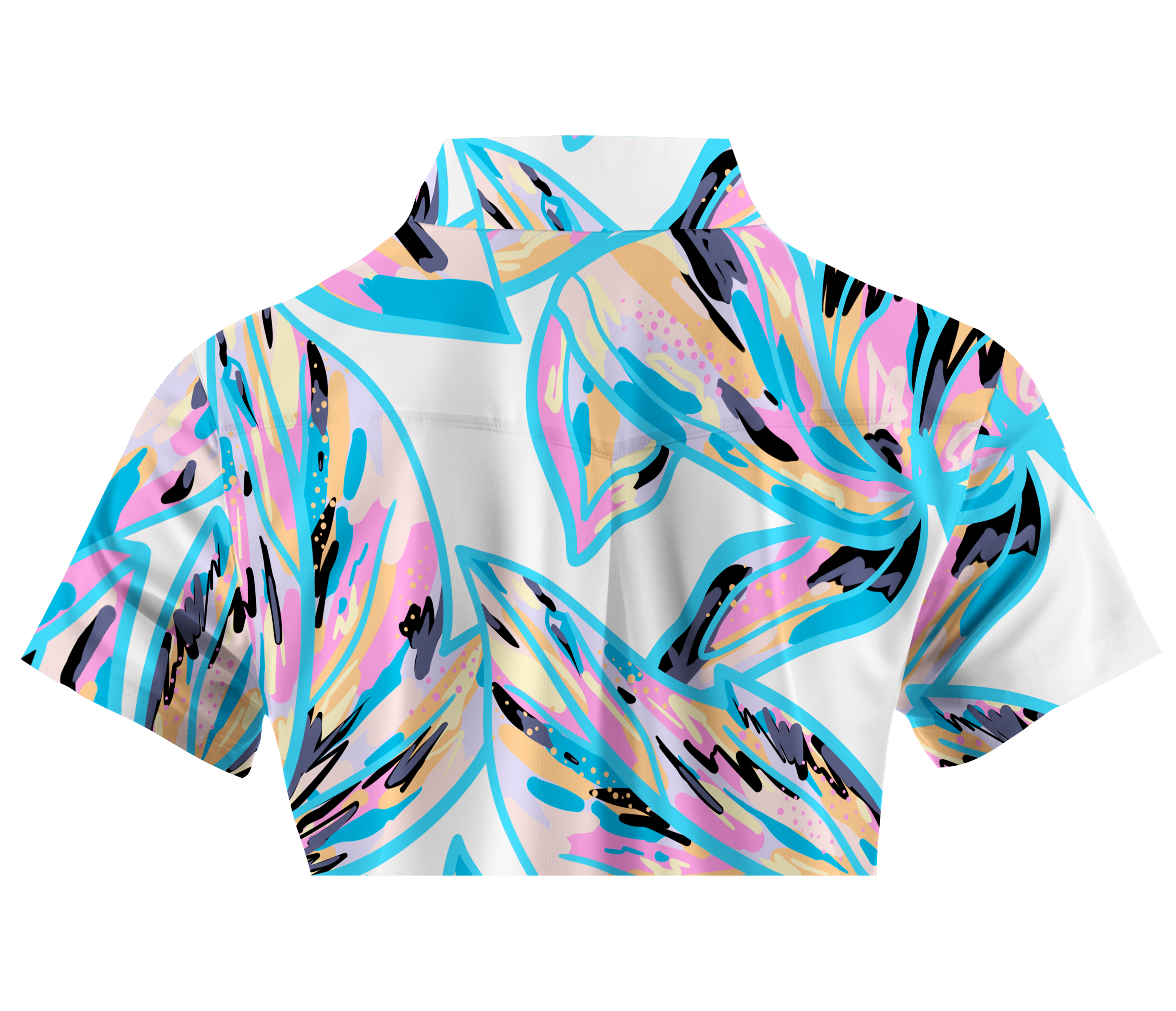 Cherryswing Women's Tropical Garden Golf Short Sleeve Polo Shirt