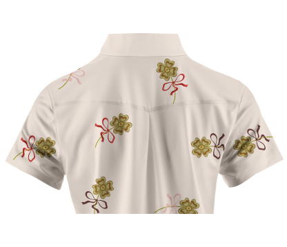 Cherryswing Women's Four Leaf Clover Golf Short Sleeve Polo Shirt