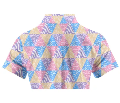 Cherryswing Women's Vibrant Patchwork  Golf Short Sleeve Polo Shirt