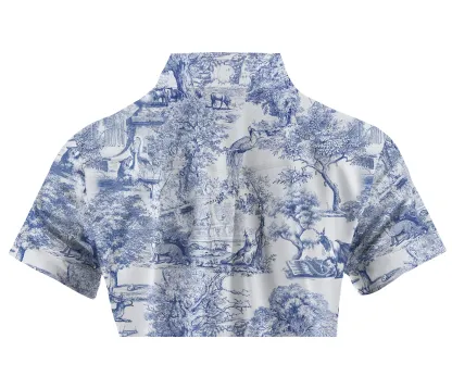 Cherryswing Women's Landscape Painting Golf Short Sleeve Polo Shirt