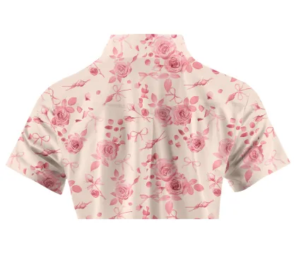 Cherryswing Women's Rose Garden Golf Short Sleeve Polo Shirt