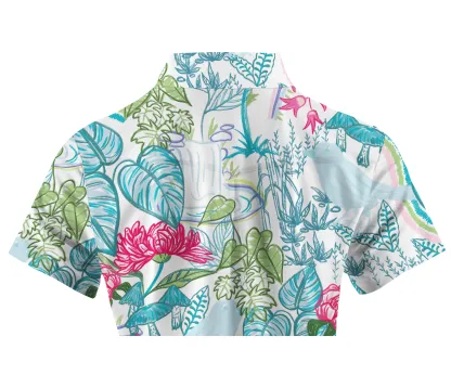 Cherryswing Women's Tropical Rainforest Golf Short Sleeve Polo Shirt