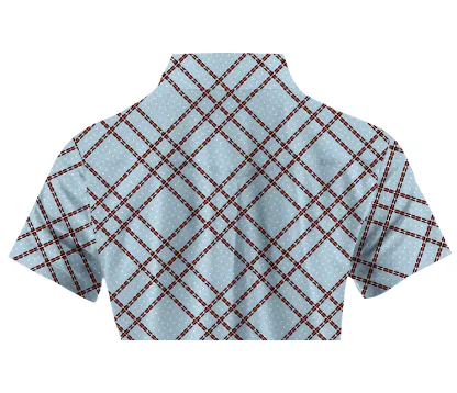 Cherryswing Women's Cassic Scottish Tartan Golf Short Sleeve Polo Shirt