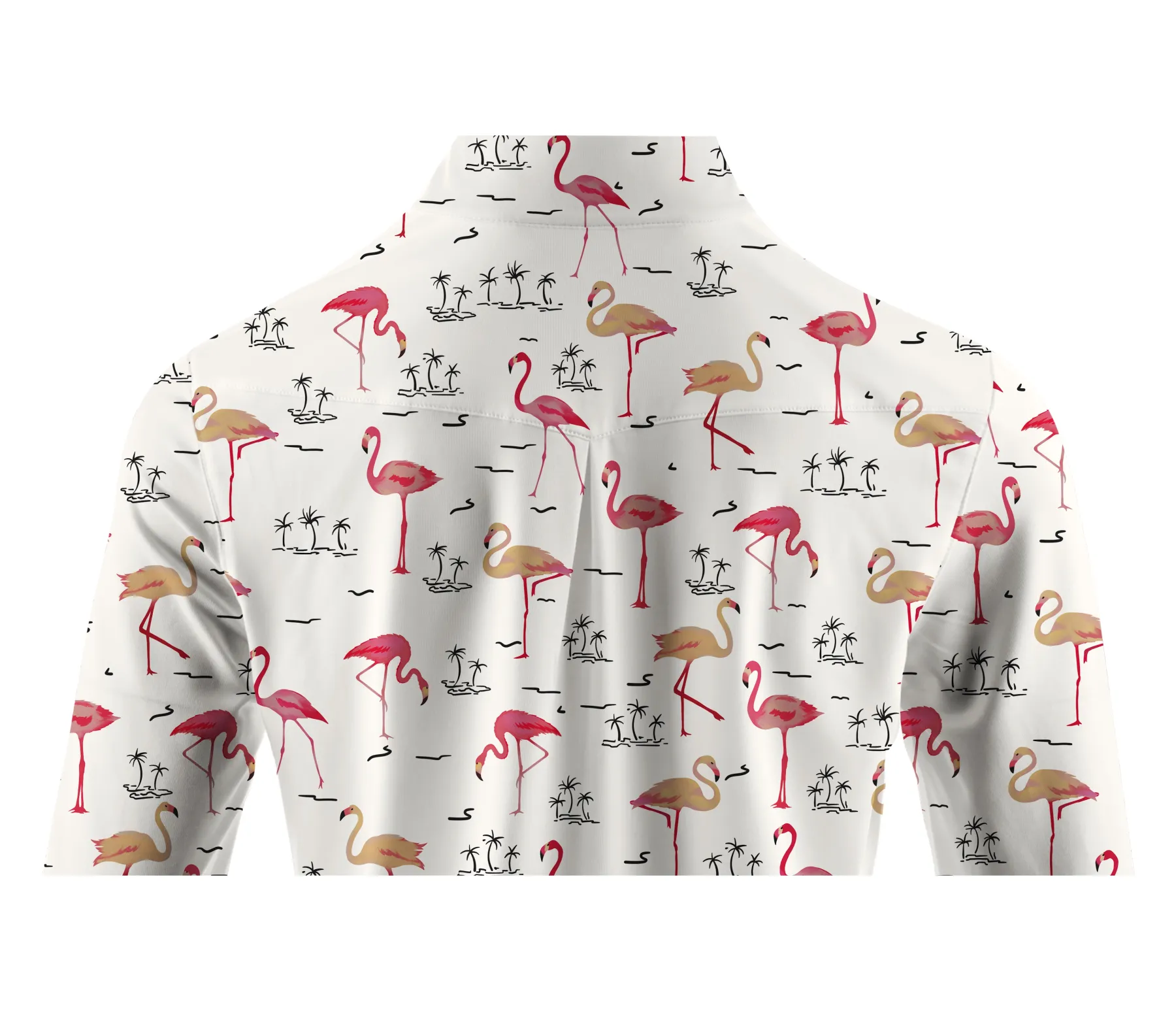 Cherryswing Women's Playful Flamingo Golf Long Sleeve Polo Shirt