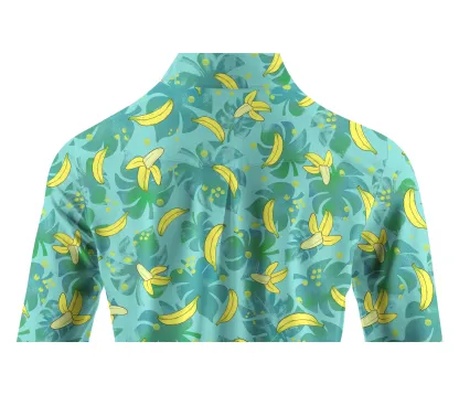 Cherryswing Women's Hawaiian Banana Golf Long Sleeve Polo Shirt