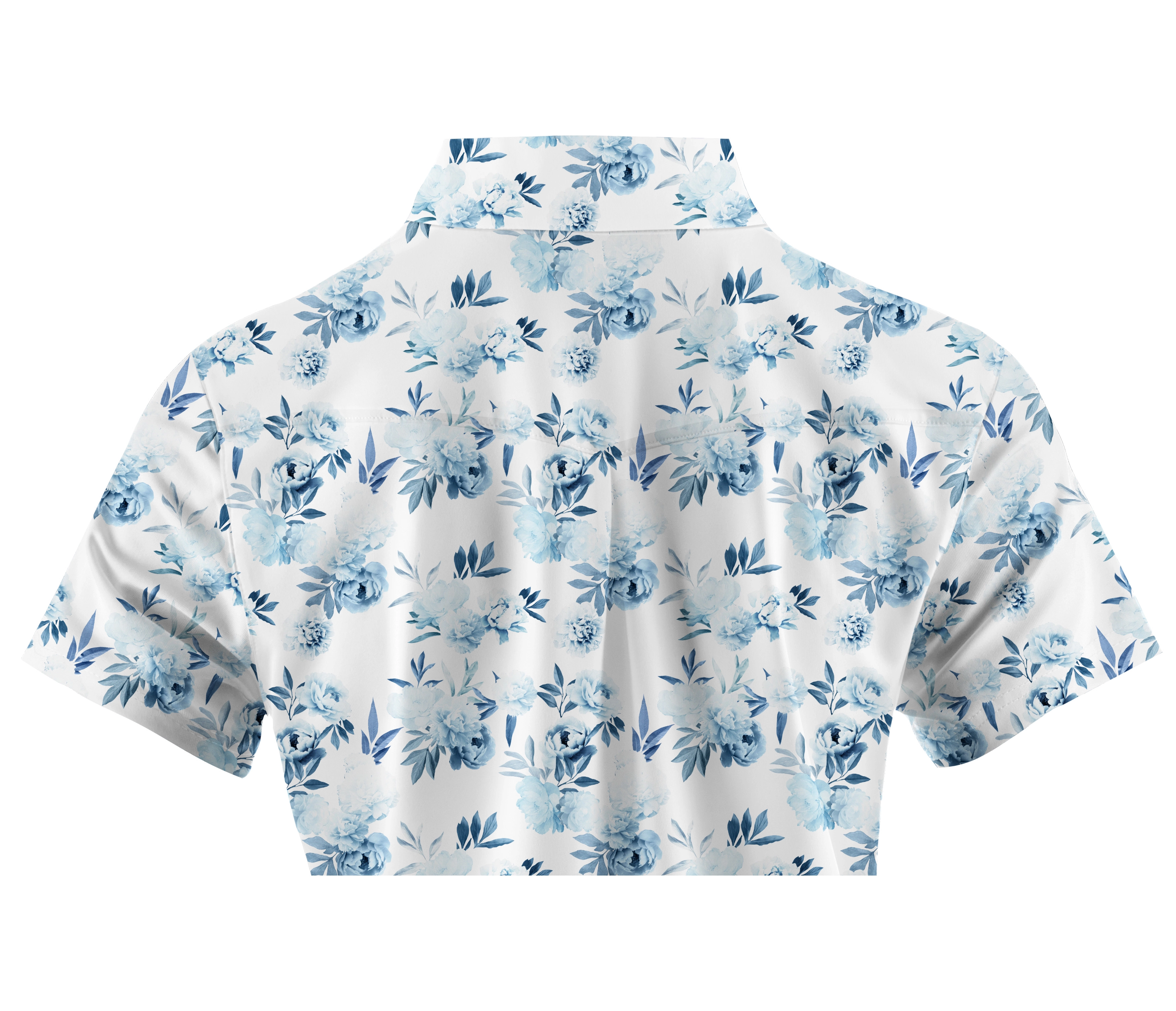 Cherryswing Women's Blue Floral Golf Short Sleeve Polo Shirt