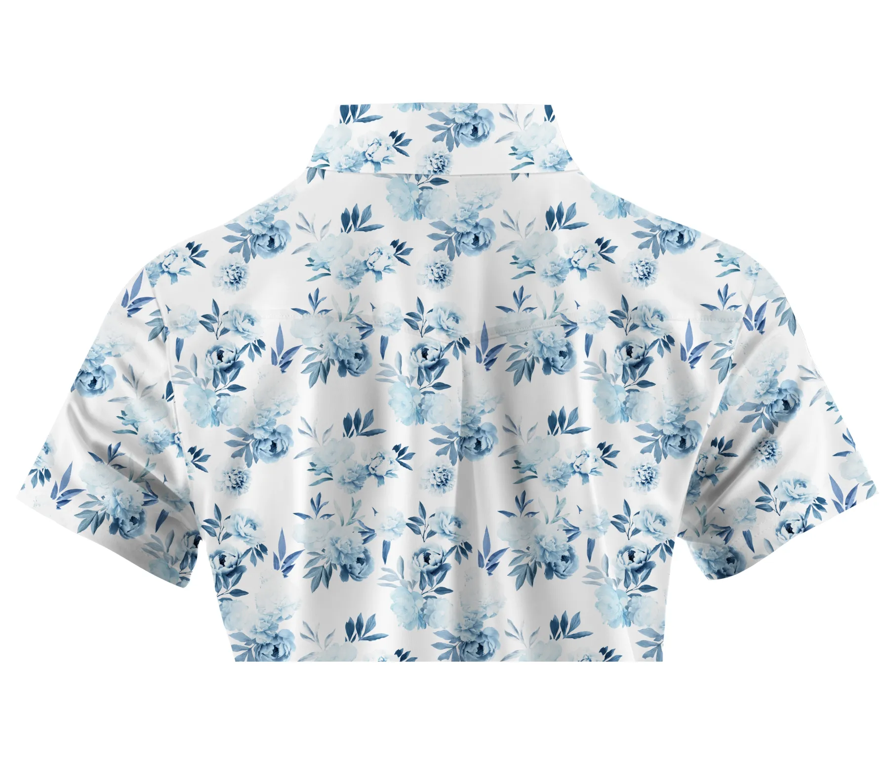 Cherryswing Women's Blue Floral Golf Short Sleeve Polo Shirt