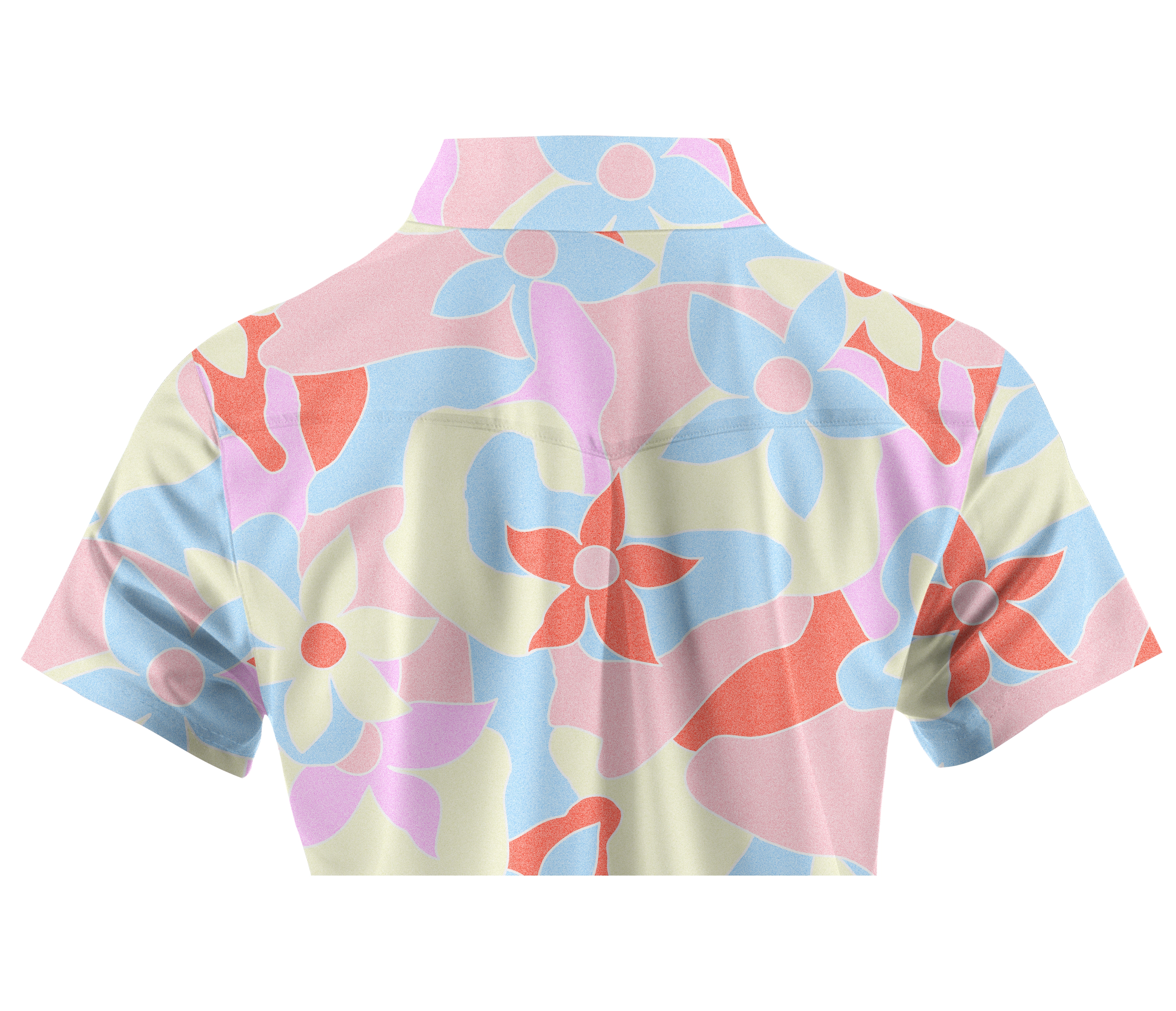Cherryswing Women's Vibrant Floral Pattern Short Sleeve Polo Shirt
