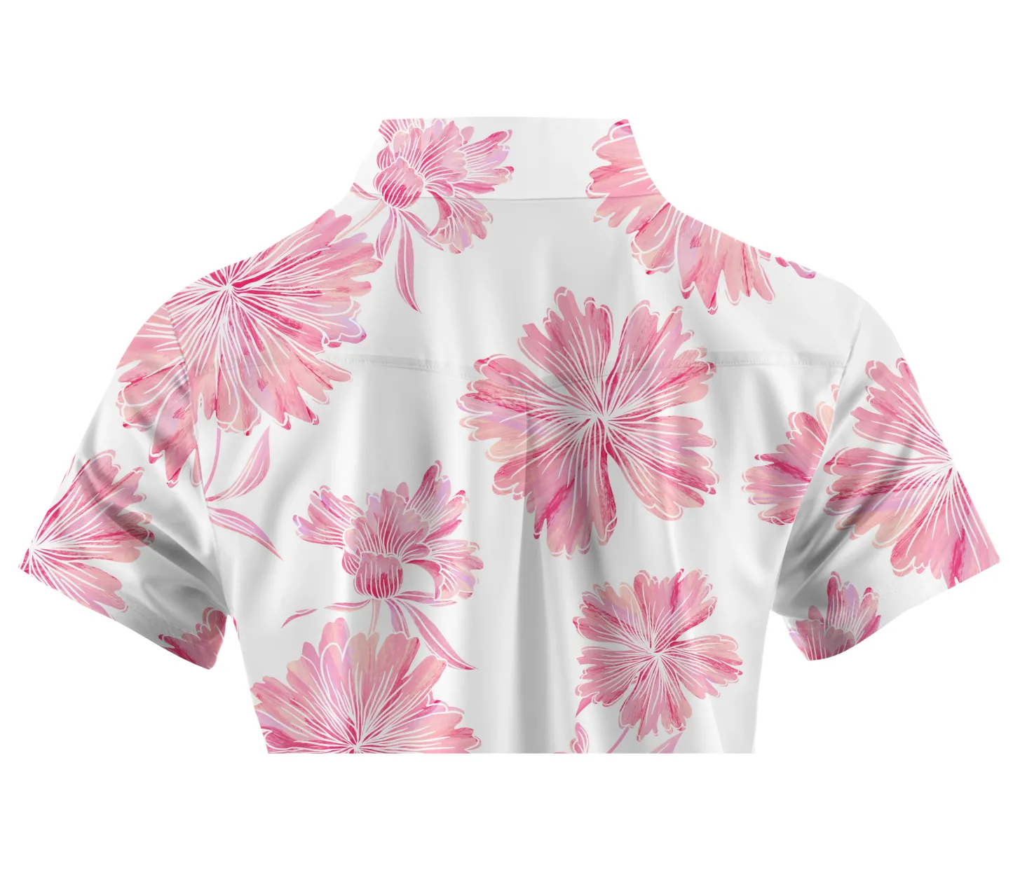 Cherryswing Women's Print Wildflowers Short Sleeve Polo Shirt