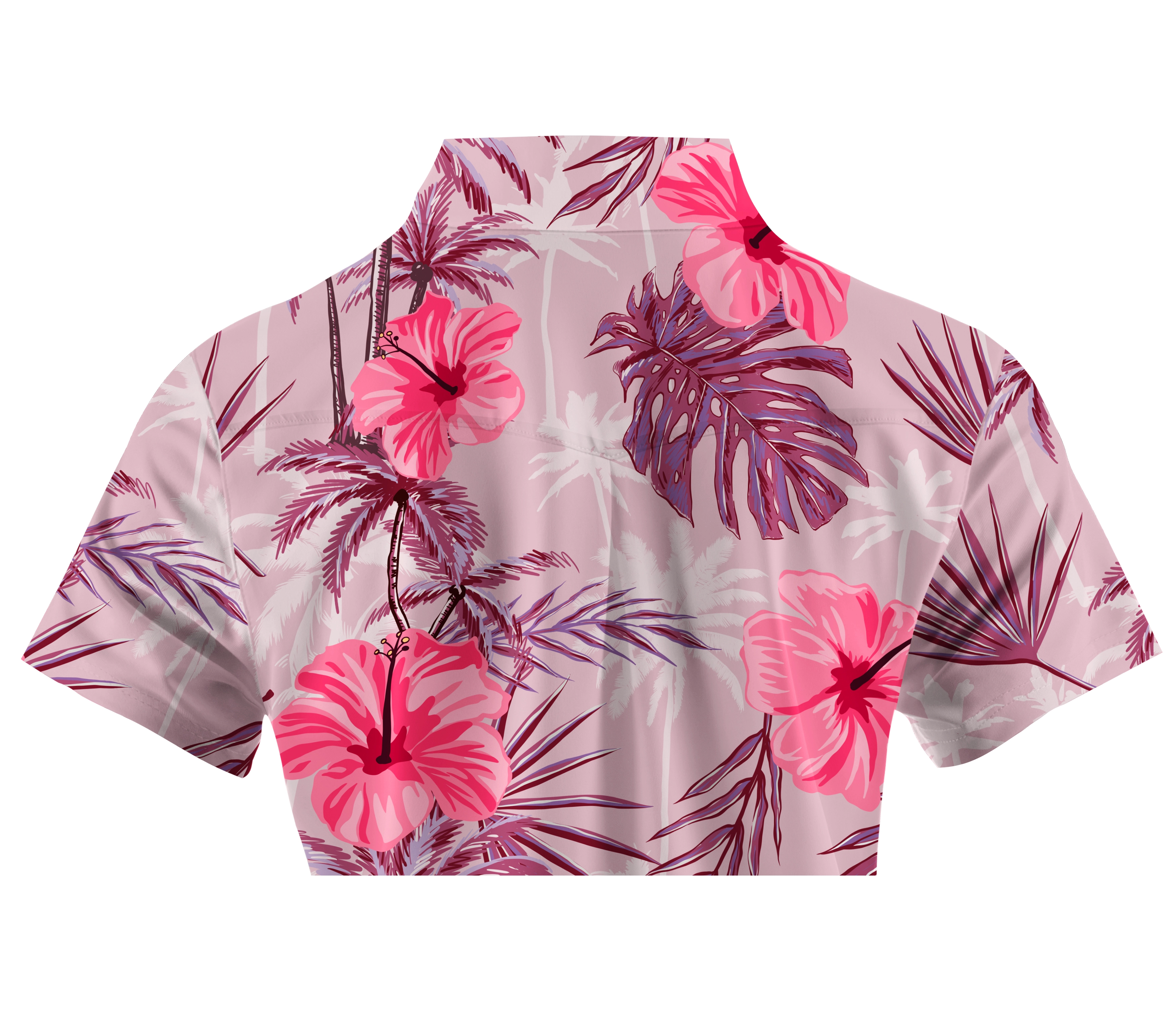 Cherryswing Women's Tropical Hibiscuss Short Sleeve Polo Shirt