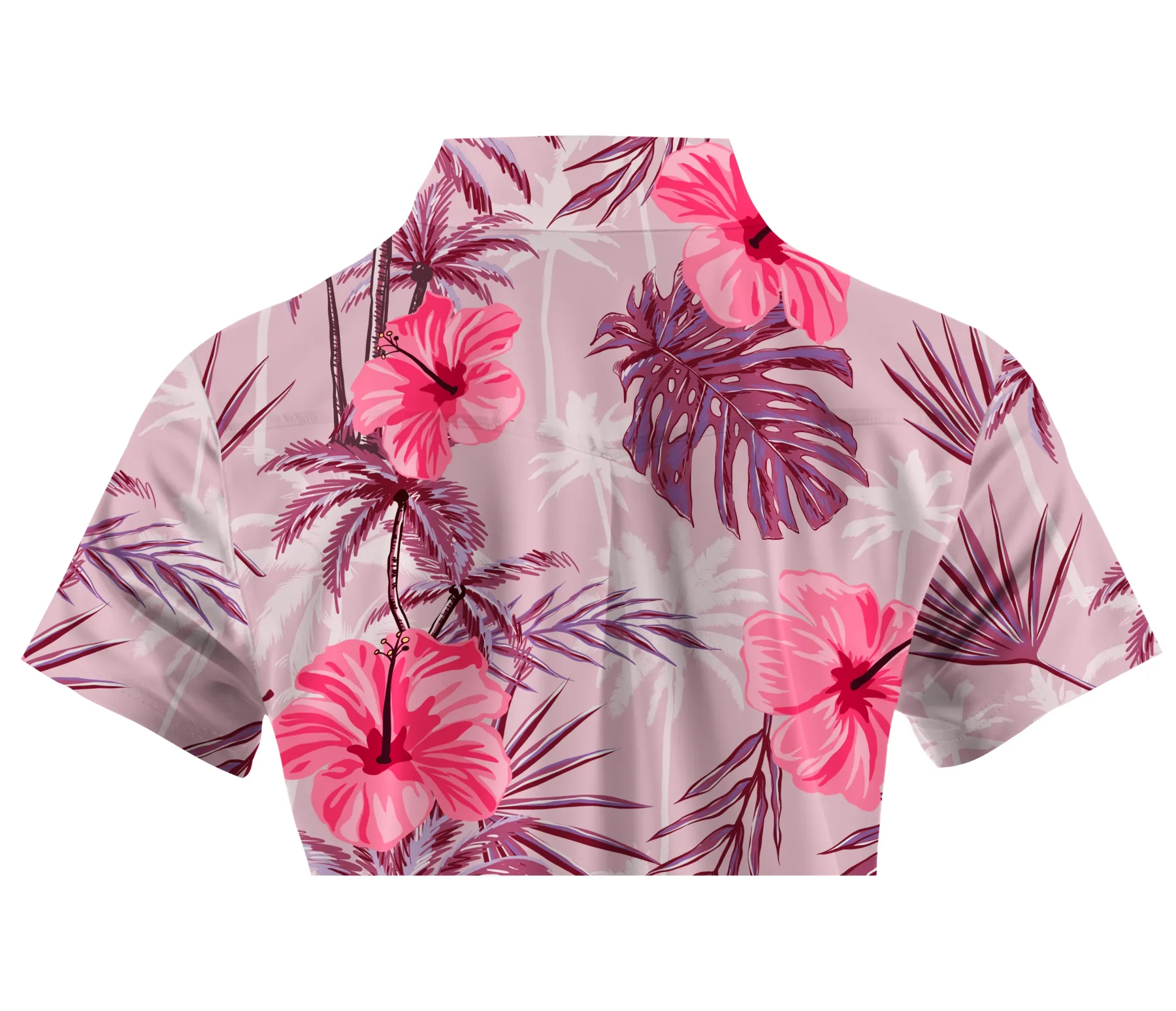 Cherryswing Women's Tropical Hibiscuss Short Sleeve Polo Shirt