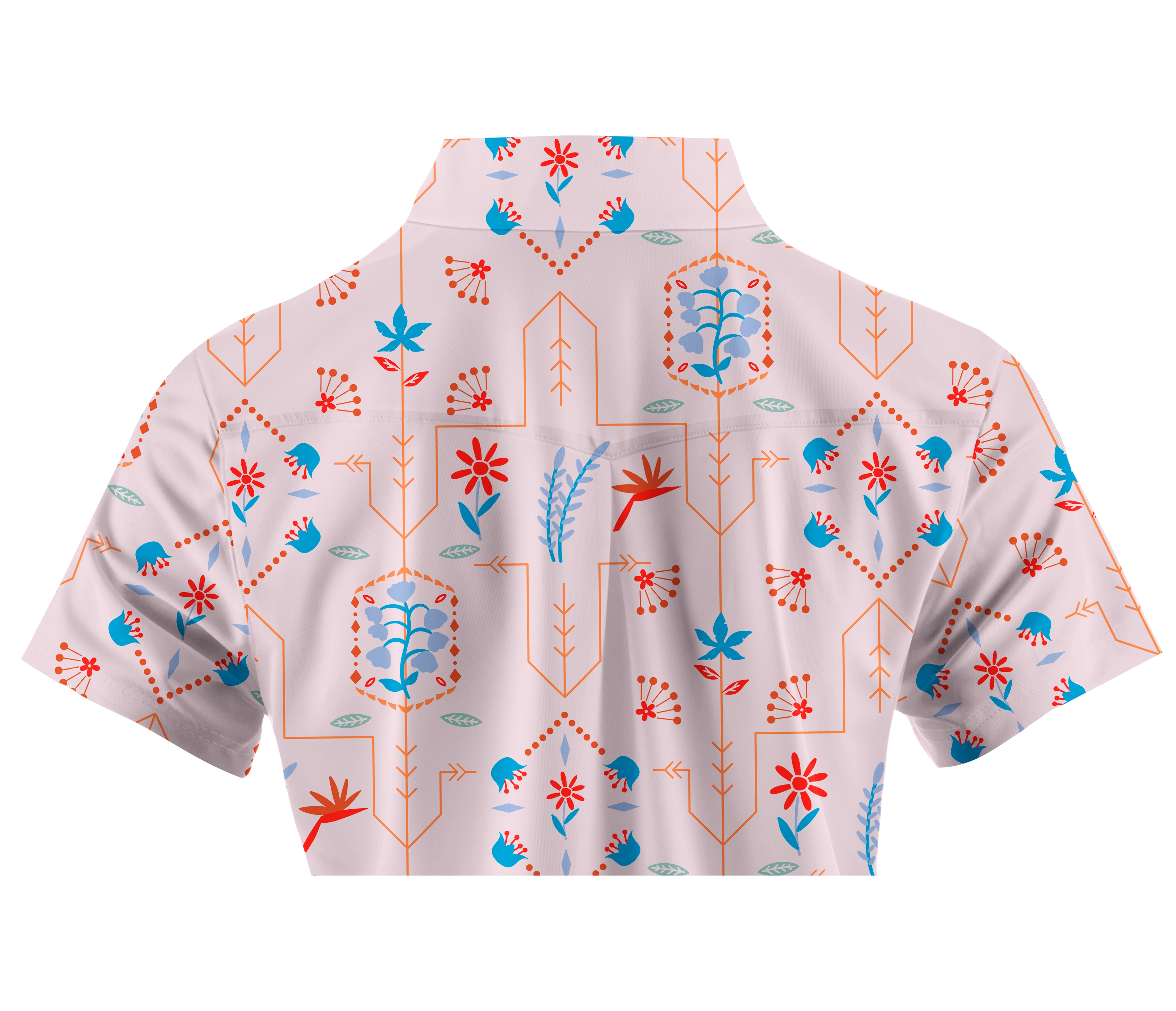 Cherryswing Women's Geometric Floral Shapes Short Sleeve Polo Shirt