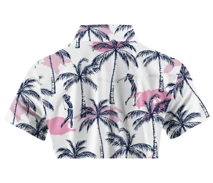 Cherryswing Women's Relax Hawaii Short Sleeve Polos