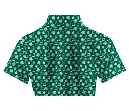 Cherryswing Women's Green Entertainment Short Sleeve Polos