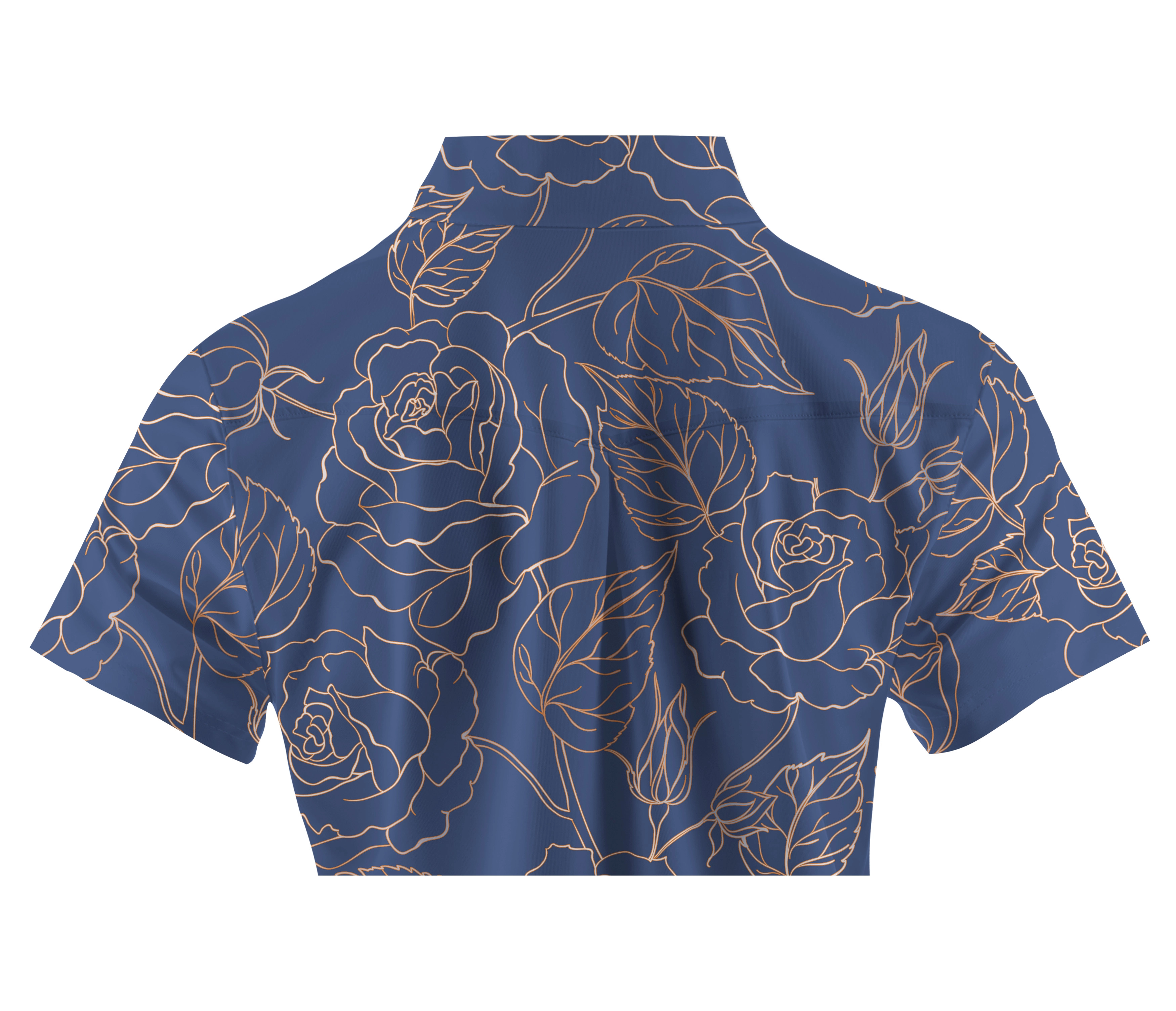 Cherryswing Women's Elegant Rose Short Sleeve Polos