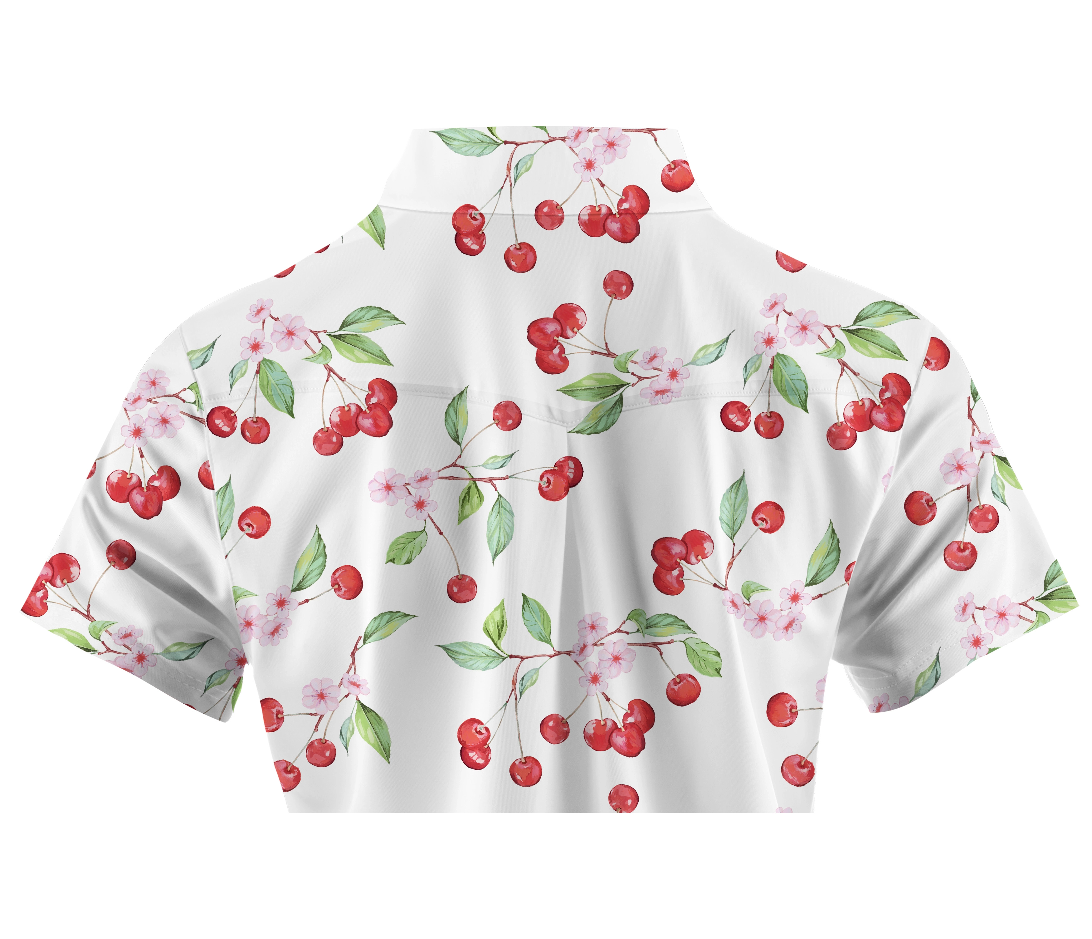 Cherryswing Women's Cherry Blossoms Short Sleeve Polos