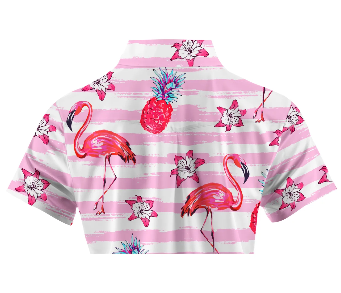 Cherryswing Women's Playful Flamingos Short Sleeve Polos