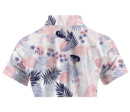 Cherryswing Women's Decorative Plants Short Sleeve Polos