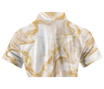 Cherryswing Women's Luxurious Marble Short Sleeve Polos