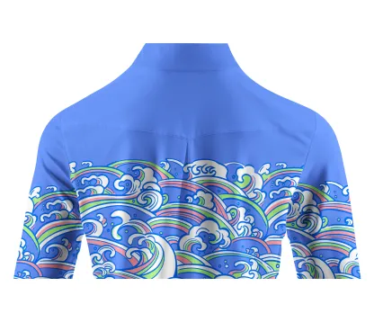 Cherryswing Women's Energy of Ocean Long Sleeve Polo Shirt