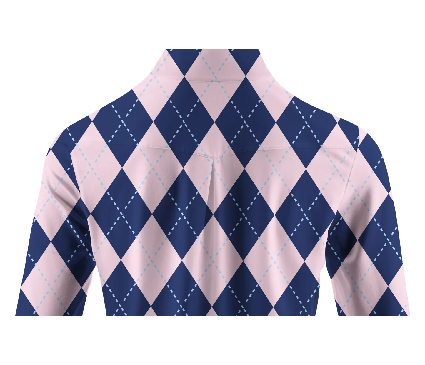 Cherryswing Women's Classic Argyle Patterns Long Sleeve Polo Shirt