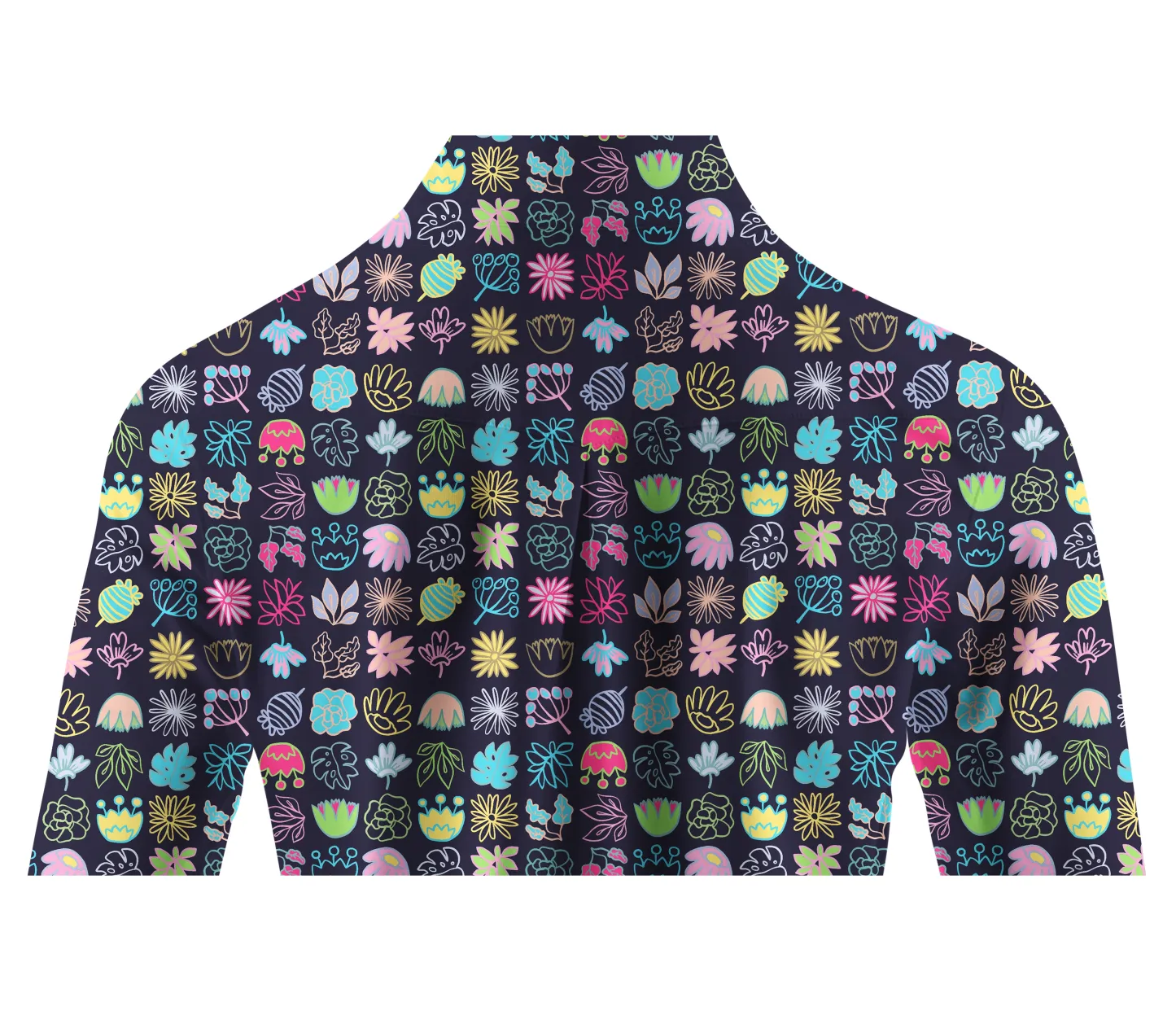 Cherryswing Women's Colorful Squares Long Sleeve Polo Shirt