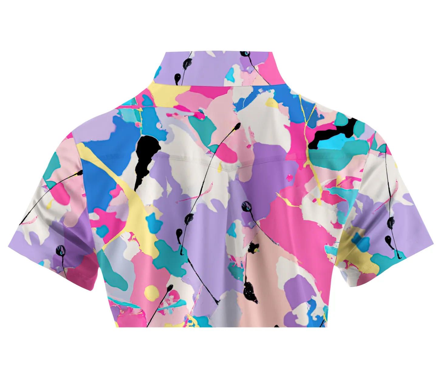 Cherryswing Women's Abstract Expressionism Short Sleeve Polos