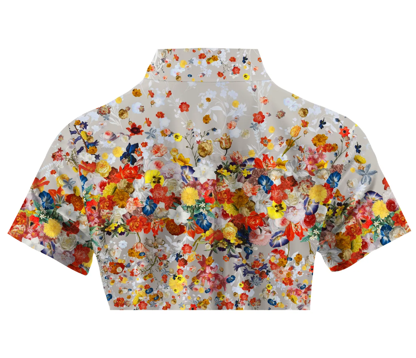 Cherryswing Women's Colorful Wildflowers Short Sleeve Polos