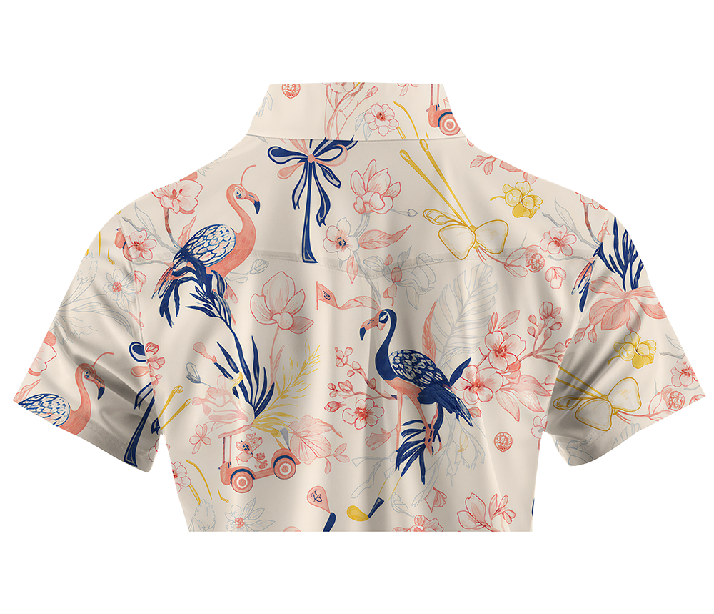 Cherryswing Women's Flamingo Fairway Short Sleeve Polos
