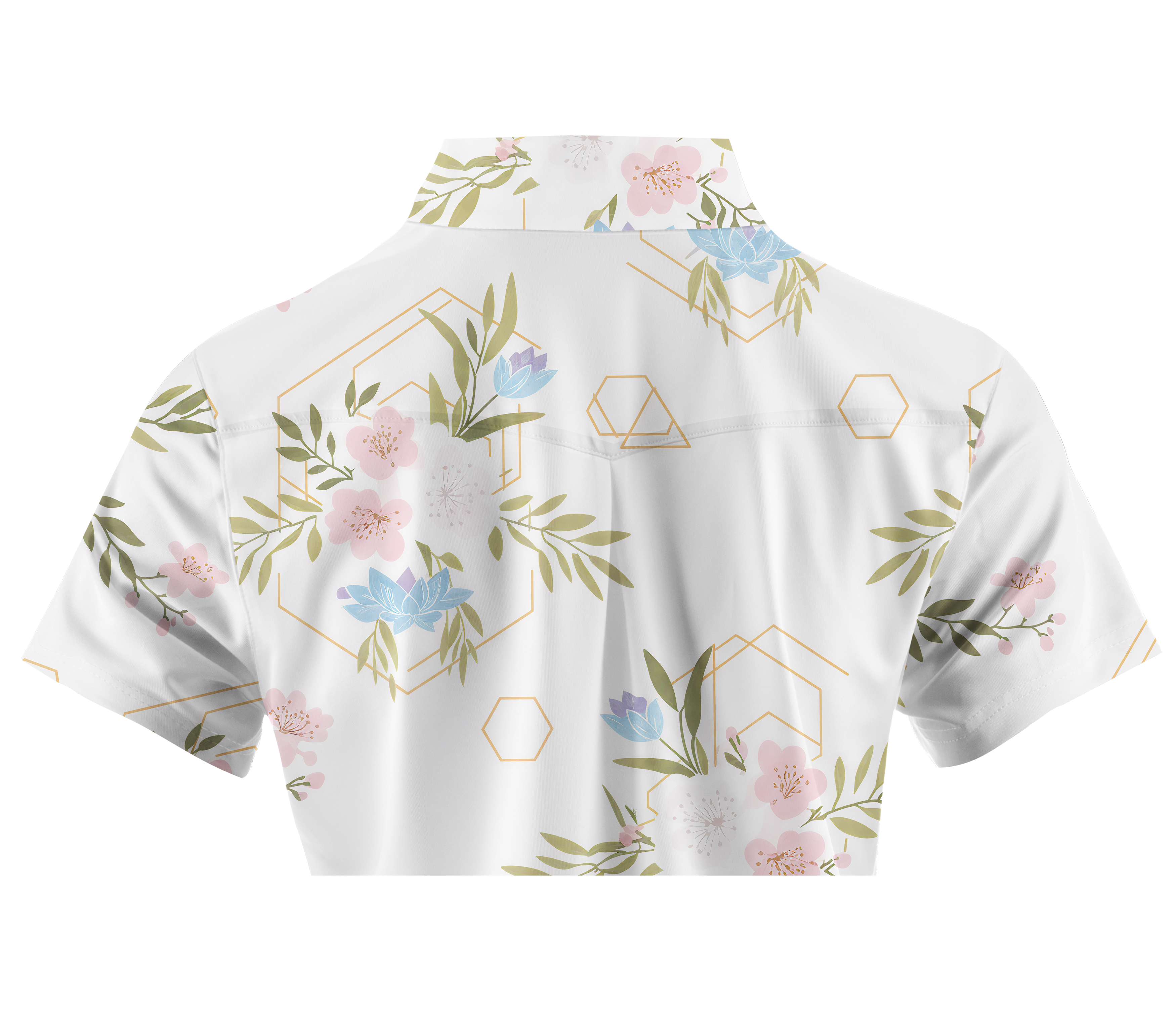 Cherryswing Women's Botanical Lines Short Sleeve Polos