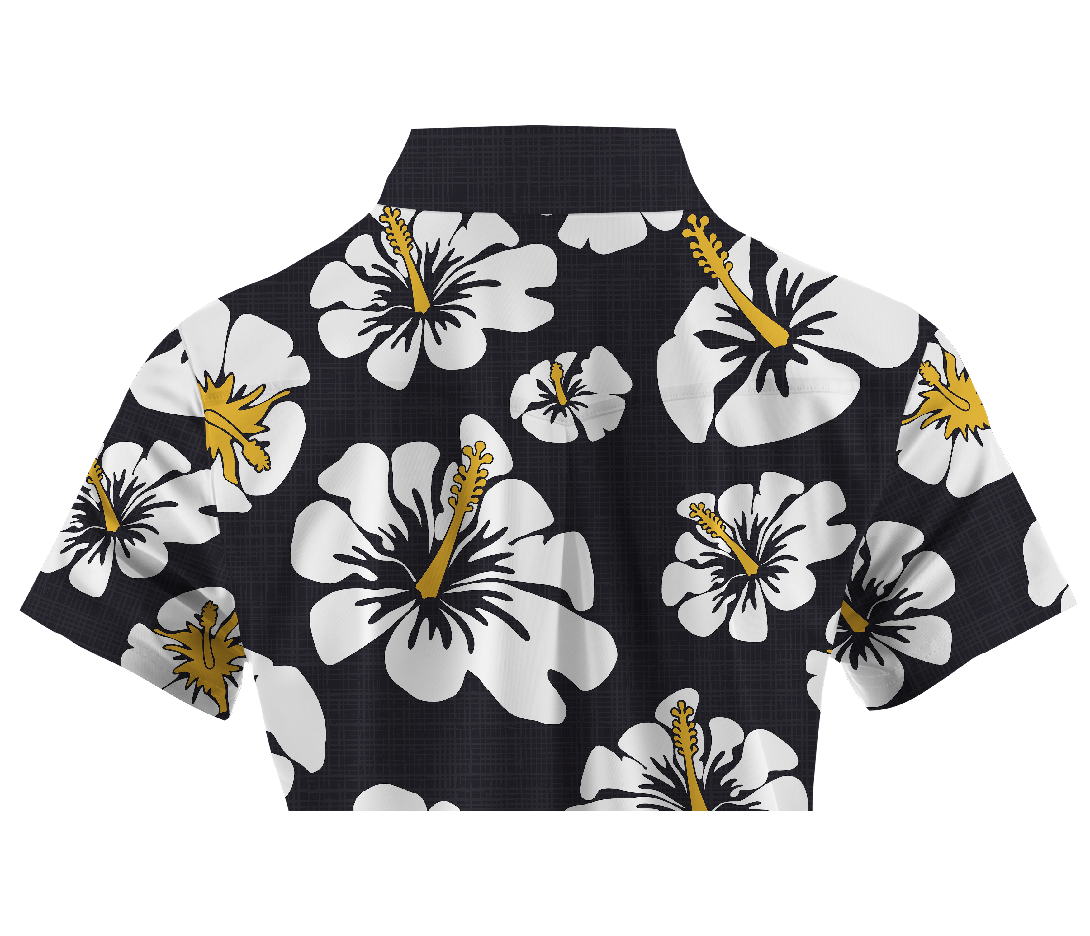 Cherryswing Women's Midnight Hibiscus Short Sleeve Polos