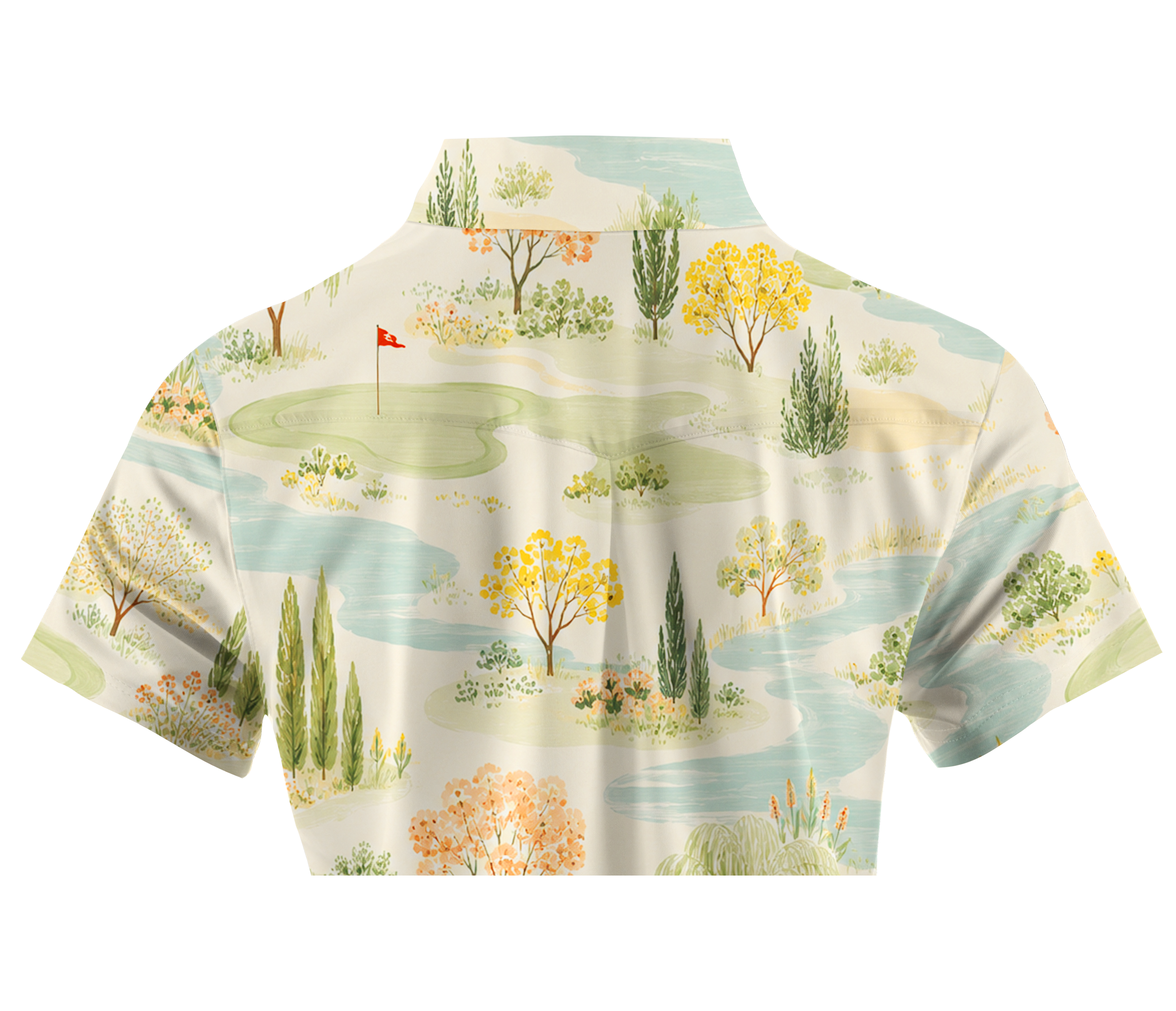 Cherryswing Women's Watercolor Fairway Short Sleeve Golf Shirt