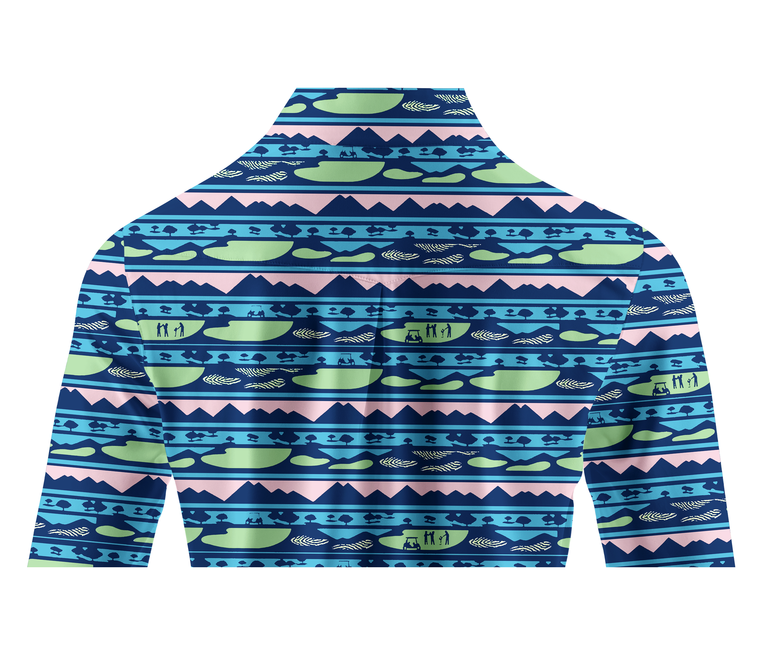 Cherryswing Women's Fairway Horizon Print Long Sleeve Golf Shirt