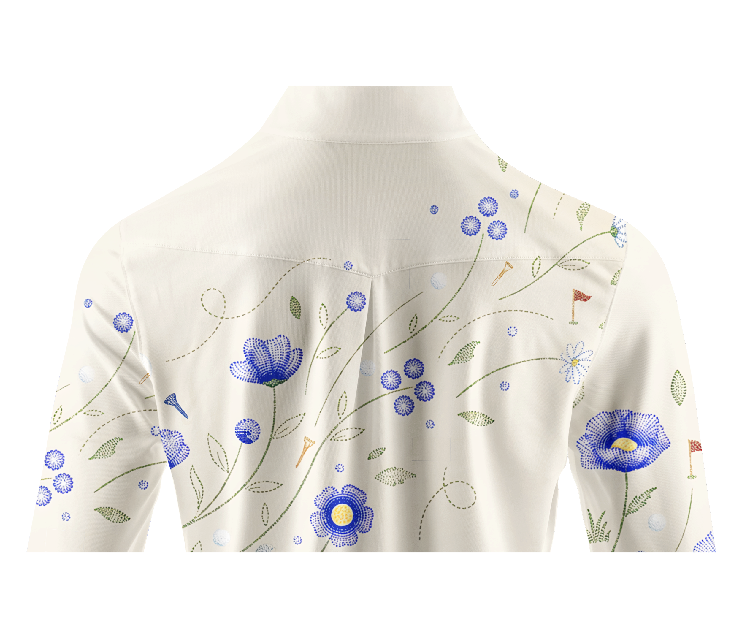 Cherryswing Women's Azure Meadow Stitch Long Sleeve Golf Shirt