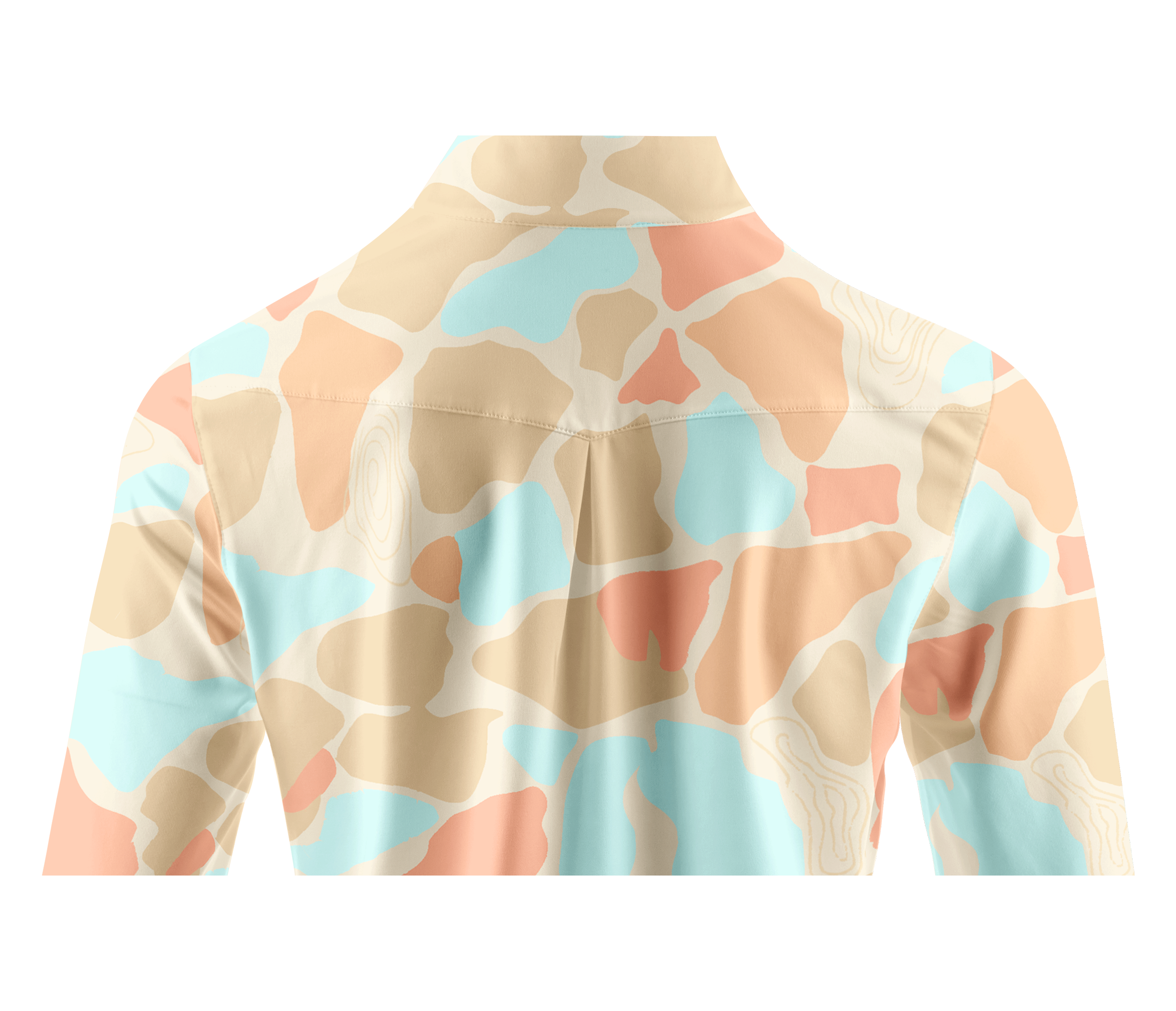 Cherryswing Women's Pastel Topography Abstract Long Sleeve Golf Shirt
