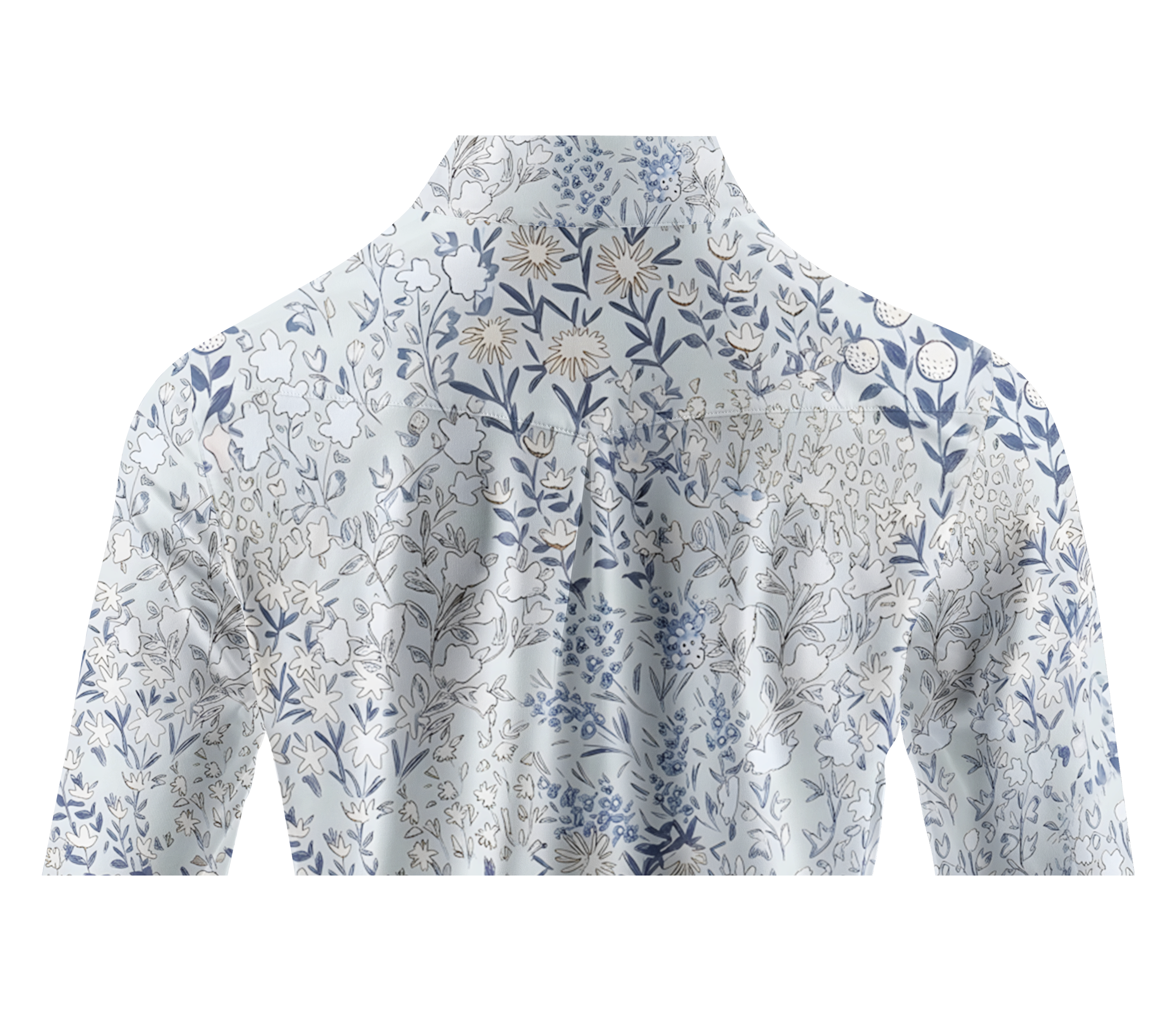 Cherryswing Women's Porcelain Botanical Sketch Long Sleeve Golf Shirt