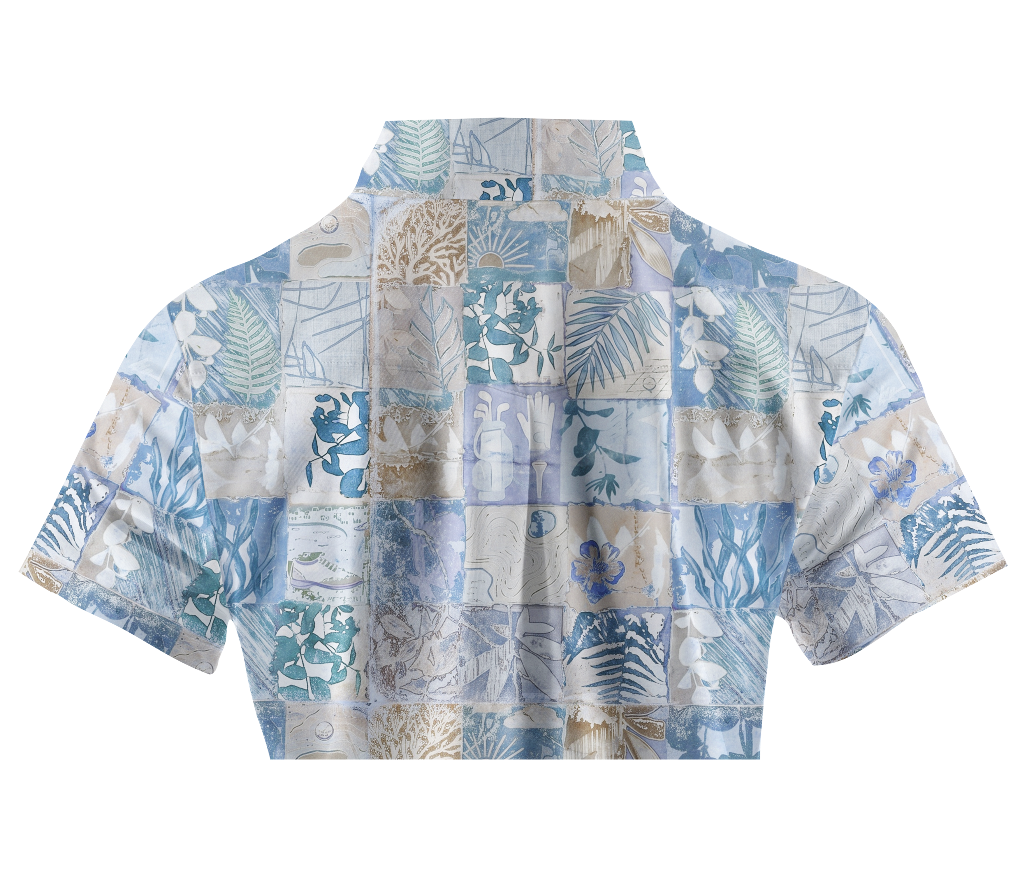 Cherryswing Women's Botanical Mosaic Short Sleeve Golf Shirt