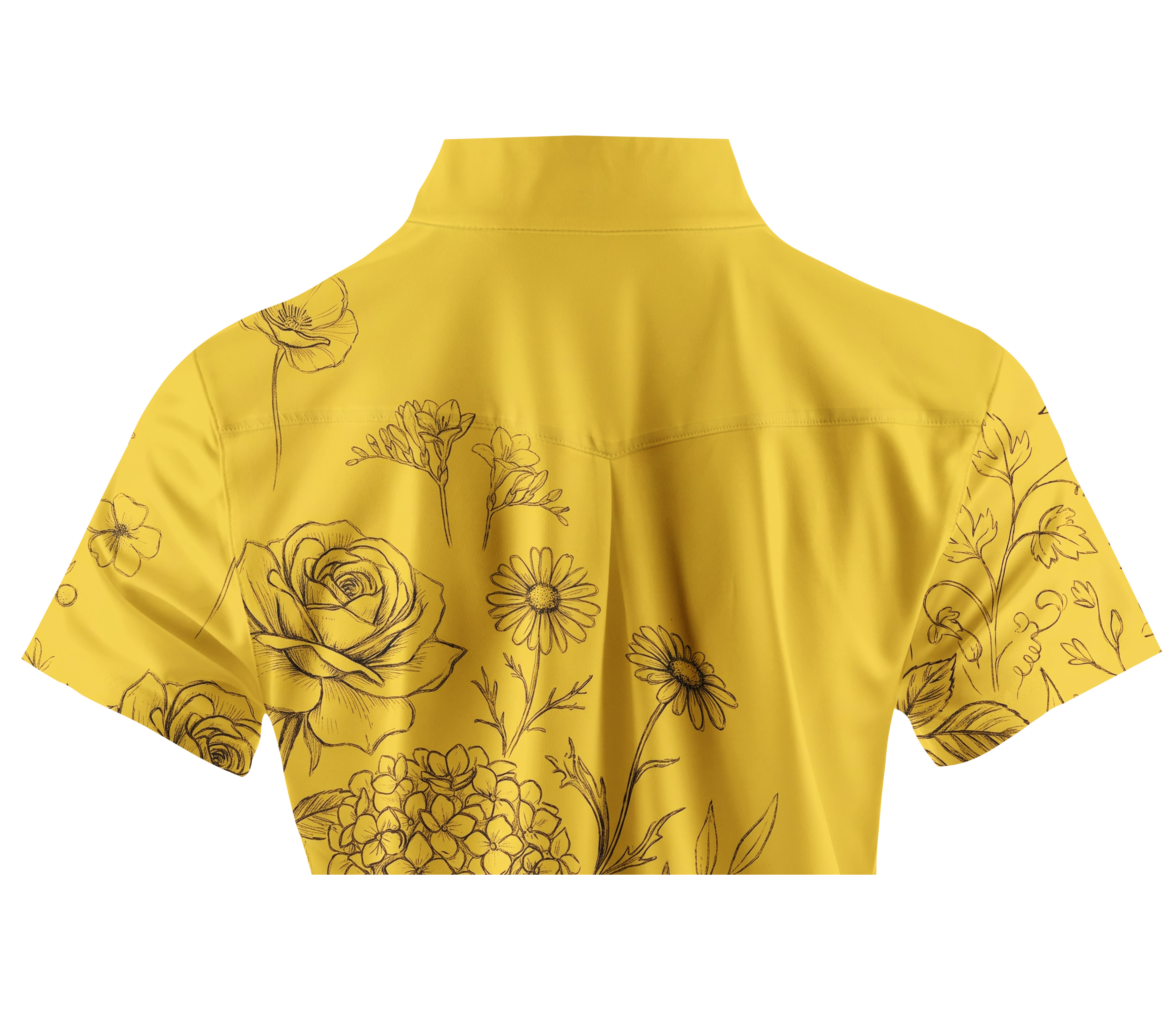 Cherryswing Women's Floral Sketch Short Sleeve Golf Shirt