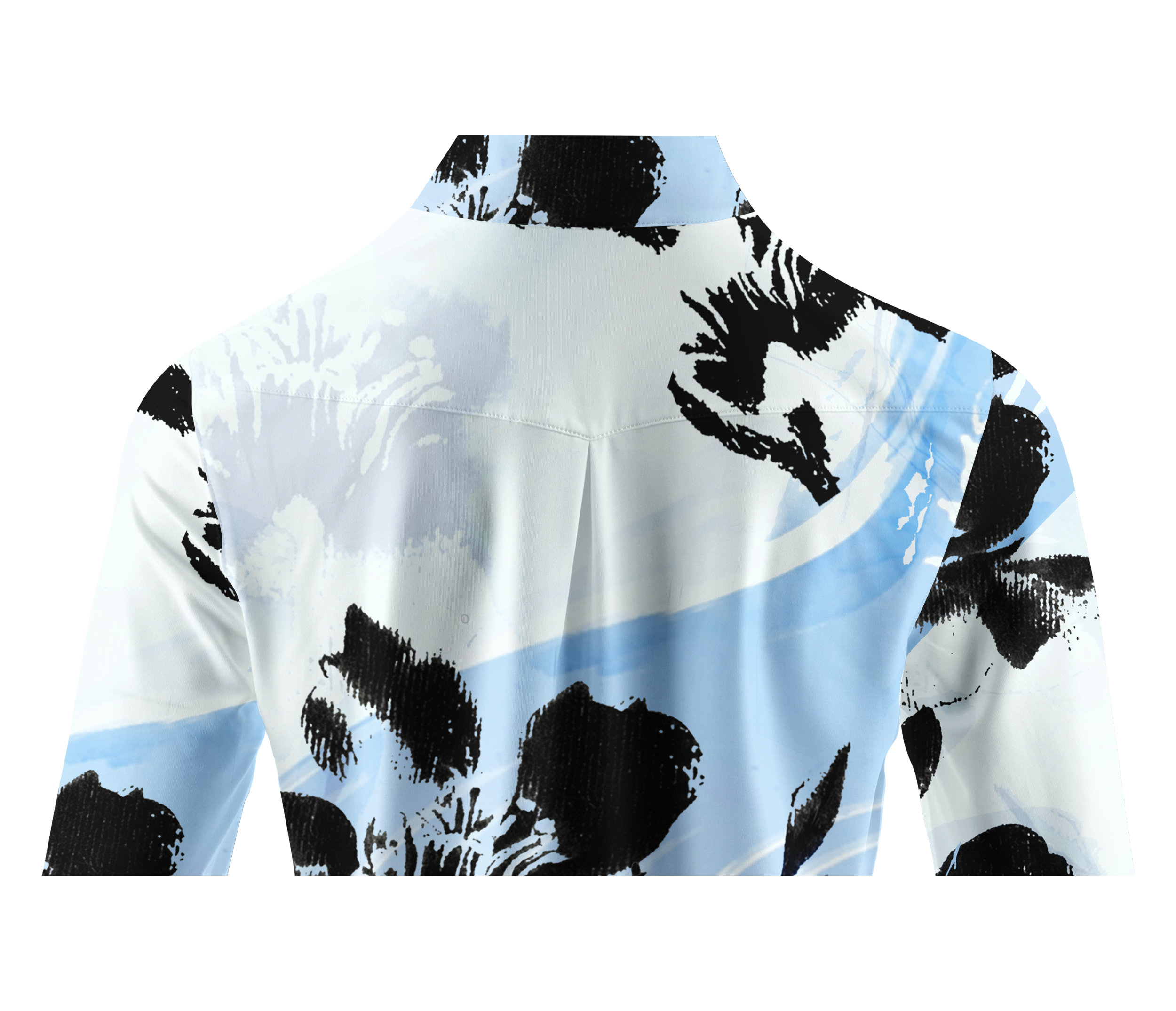 Cherryswing Women's Ink Flower Watercolor Long Sleeve Golf Shirt