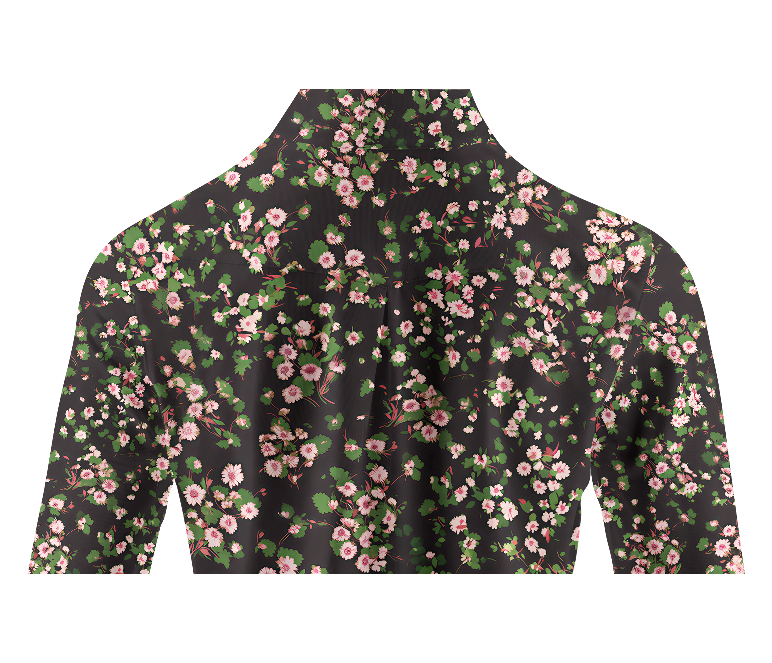 Cherryswing Women's Floral Meadow Print Long Sleeve Golf Shirt