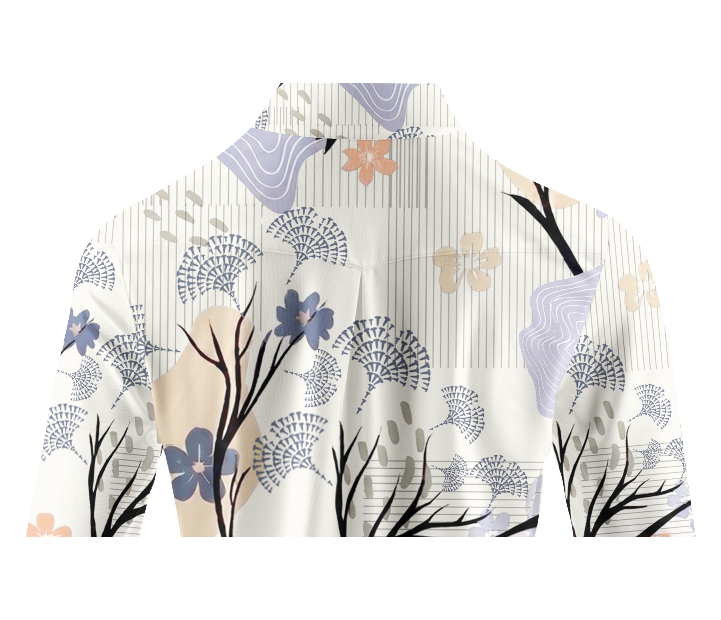 Cherryswing Women's Serene Abstract Garden Long Sleeve Golf Shirt