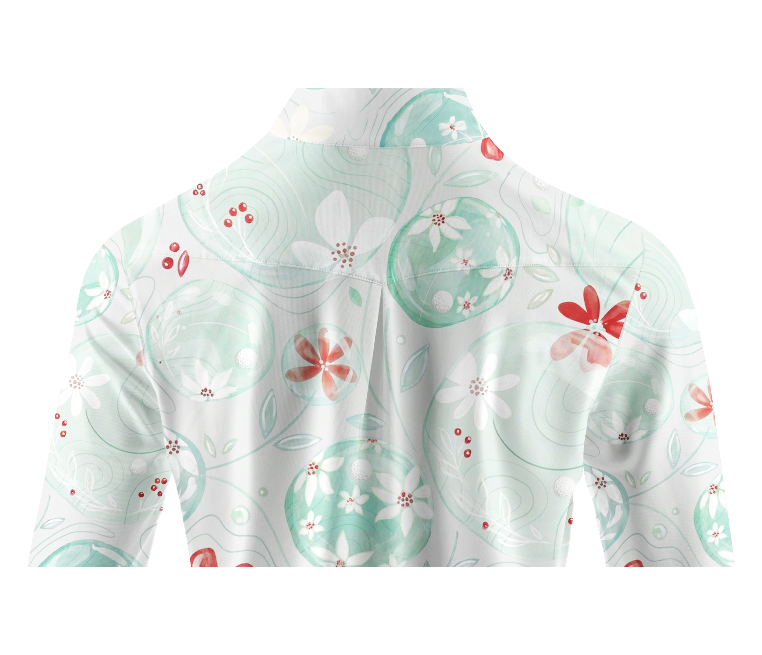 Cherryswing Women's Spring Garden Watercolor Long Sleeve Golf Shirt