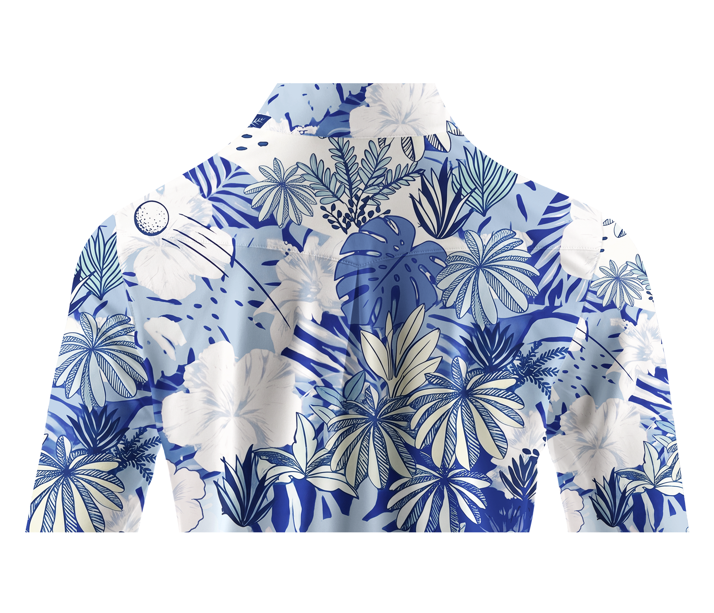 Cherryswing Women's Tropical Palm Leaf Long Sleeve Golf Shirt