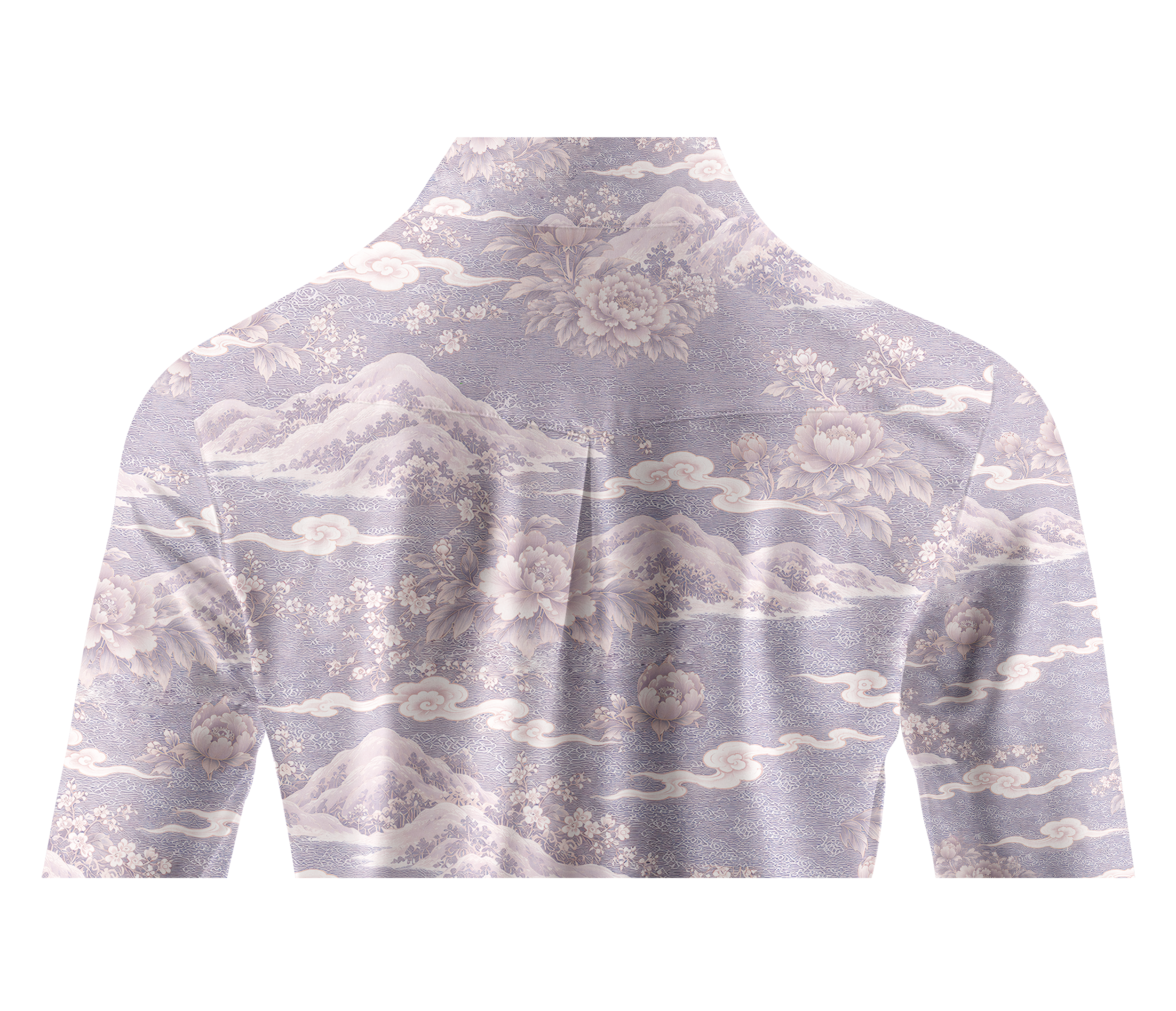 Cherryswing Women's Oriental Mountain Peony Long Sleeve Golf Shirt
