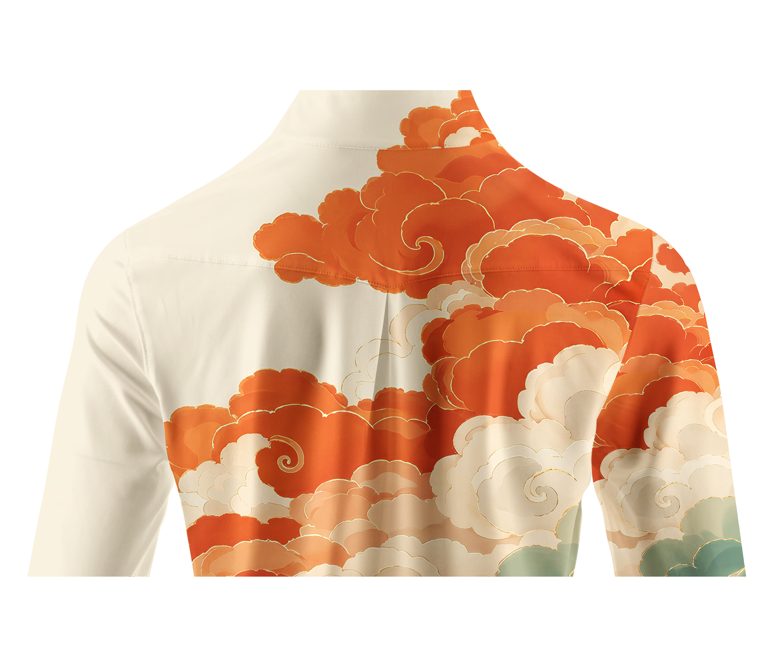 Cherryswing Women's Oriental Auspicious Cloud Long Sleeve Golf Shirt