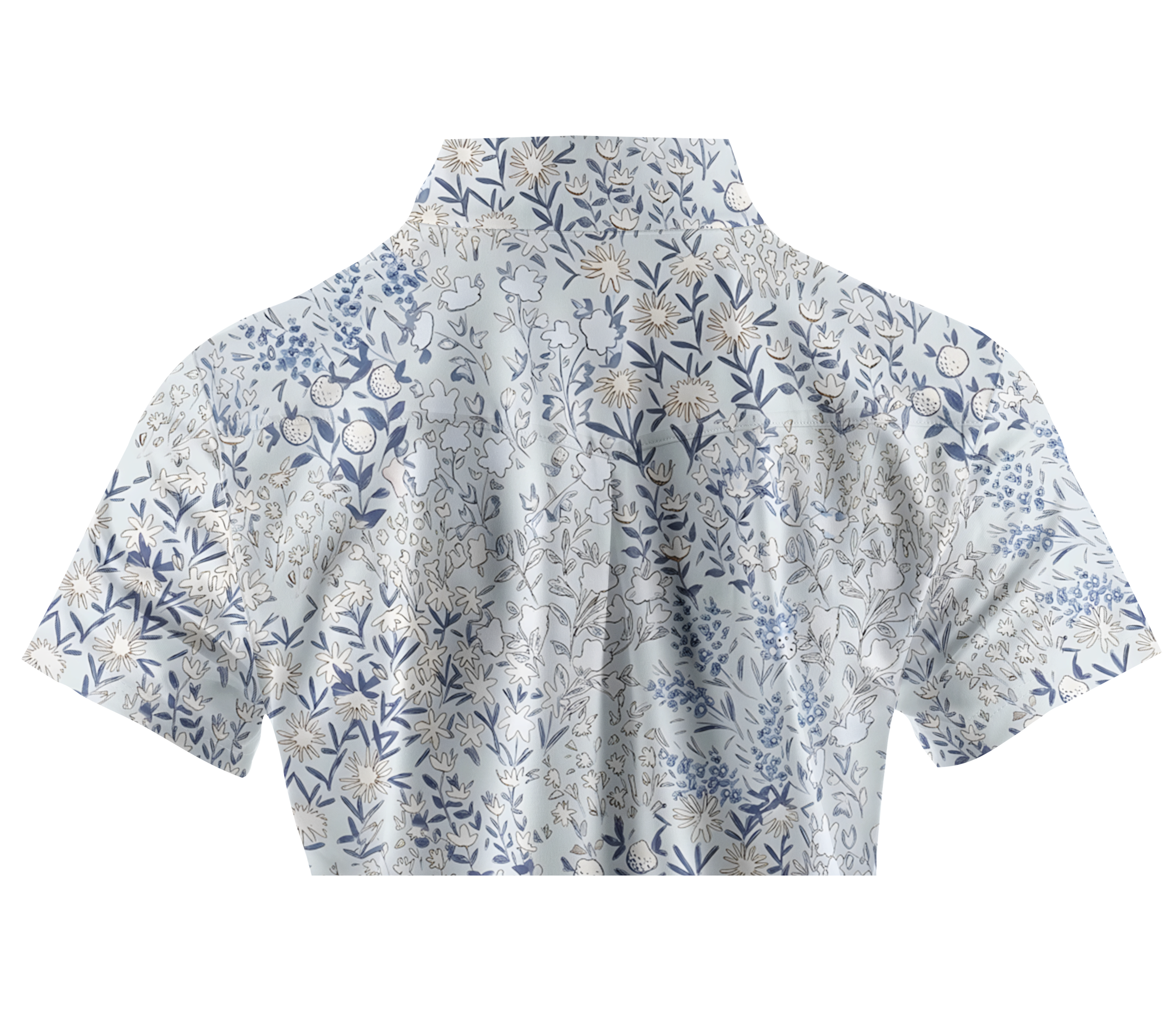 Cherryswing Women's Porcelain Botanical Sketch Short Sleeve Golf Shirt