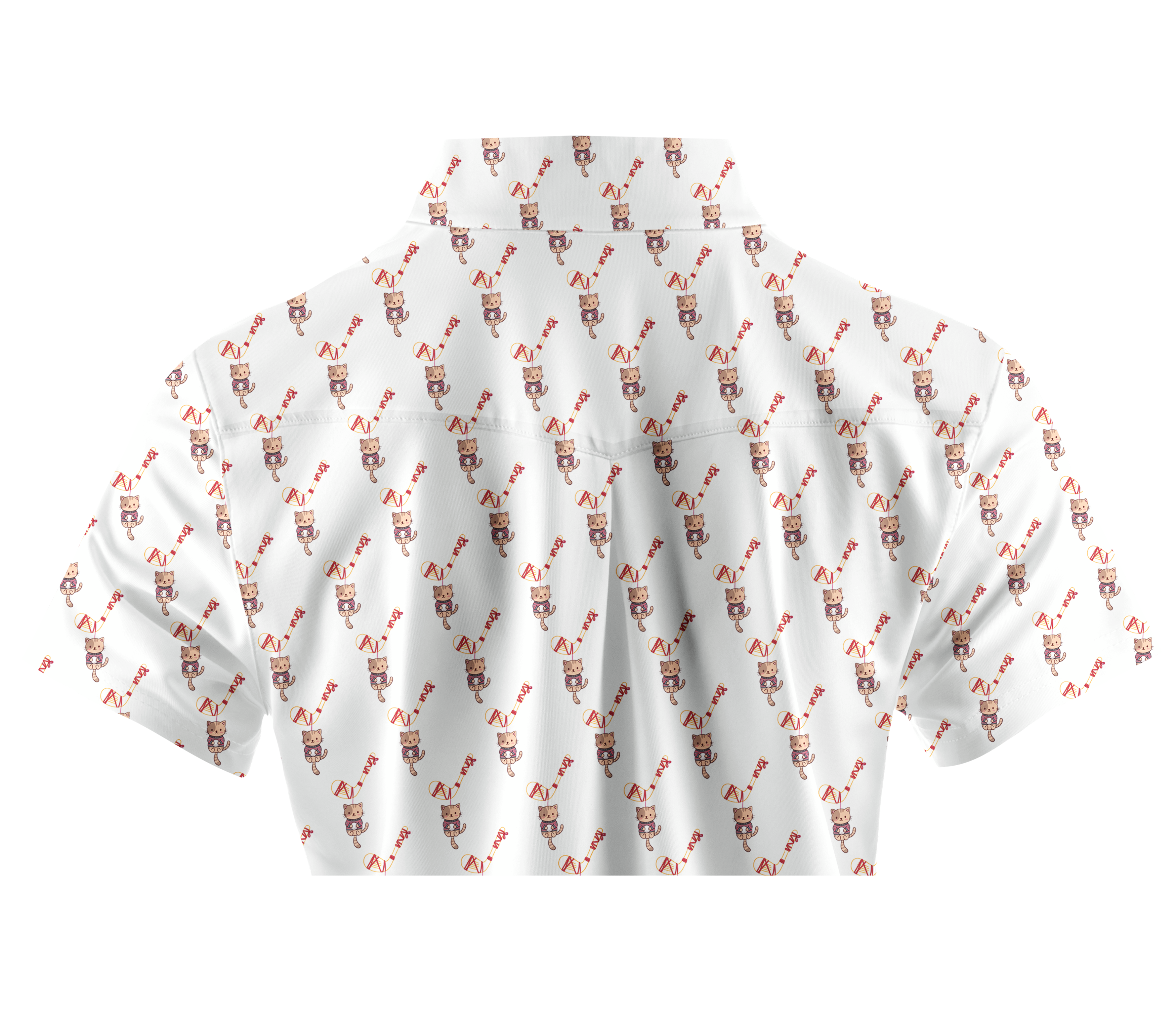 Cherryswing Women's Golf Cat Print Short Sleeve Golf Shirt