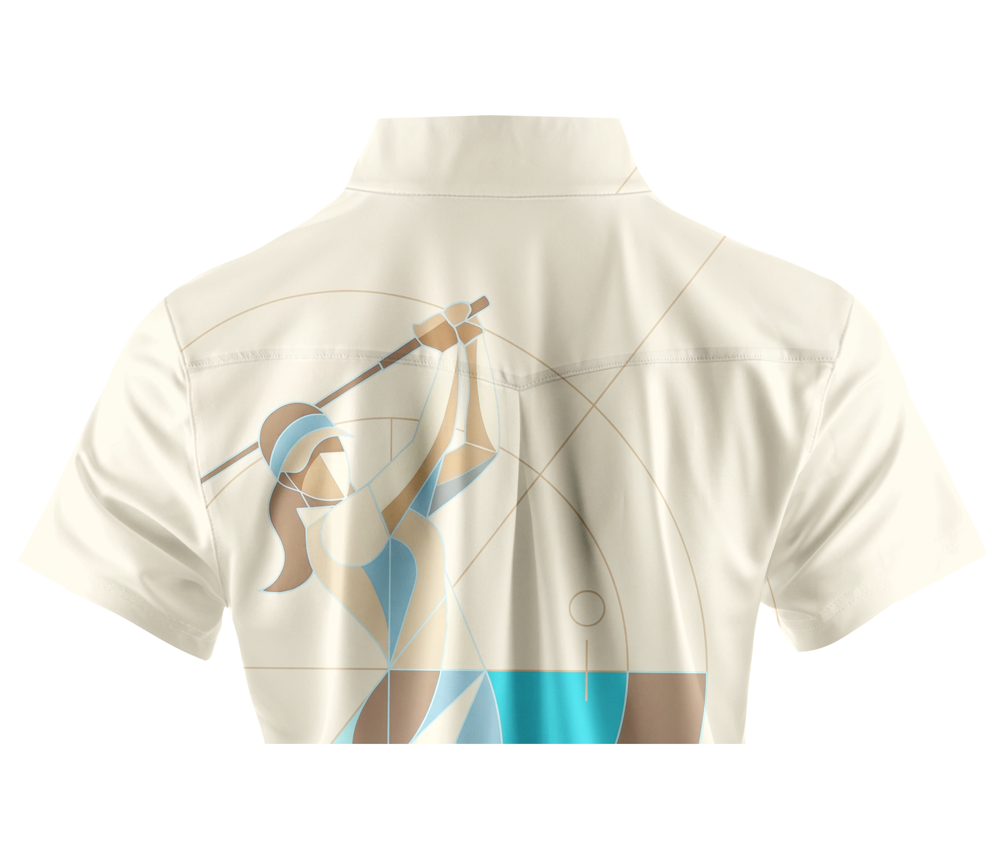 Cherryswing Women's Geometric Golfer Art Print Short Sleeve Golf Shirt