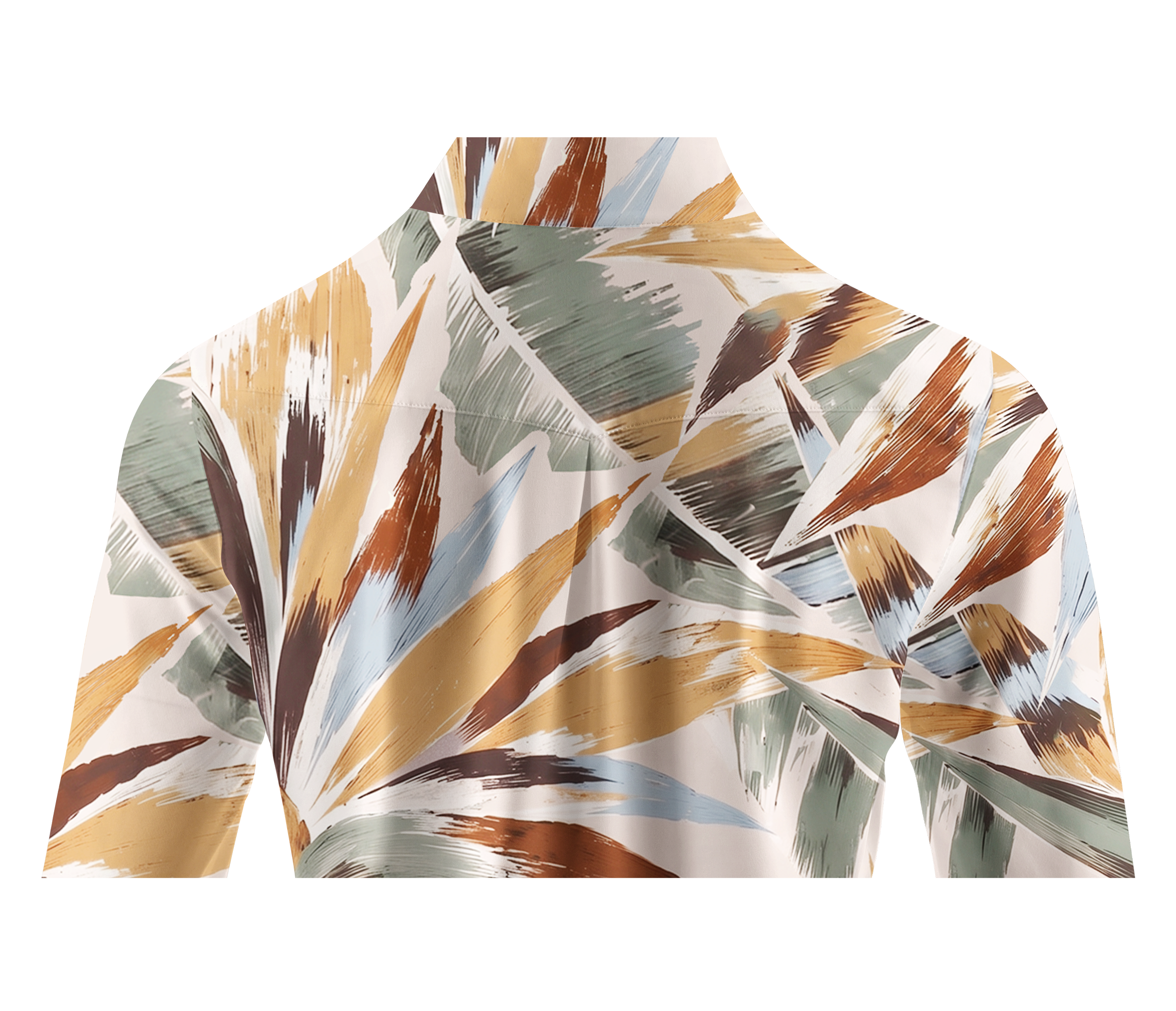 Cherryswing Women's Bold Brushstroke Tropical Leaf Long Sleeve Golf Shirt