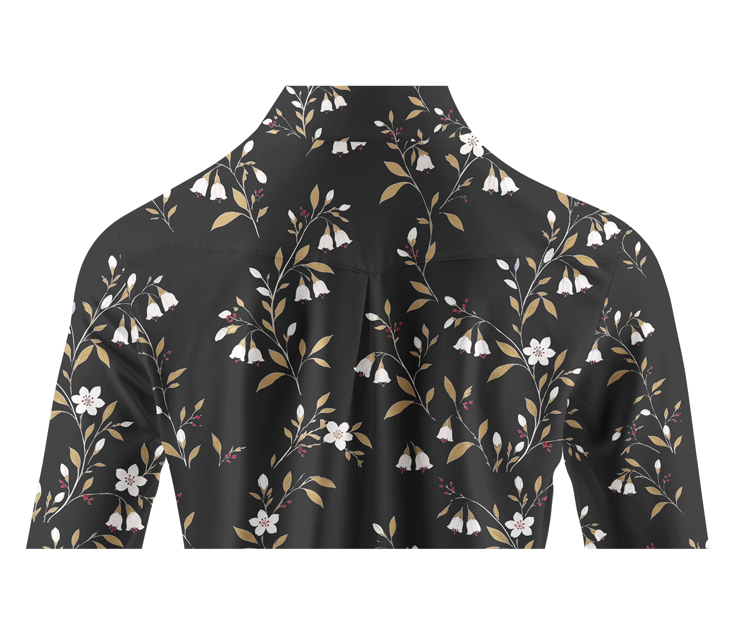 Cherryswing Women's Elegant Cascading Bellflower Long Sleeve Golf Shirt